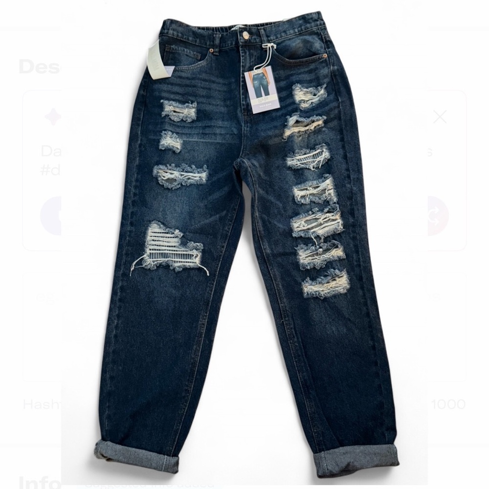 Wax Jean Distressed Blue Jeans for Women